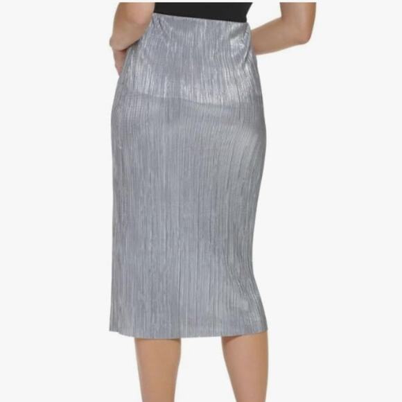New ~ CALVIN KLEIN ~ Pleated Metallic Midi Skirt Size Medium holidays PLEATS!! - Picture 3 of 8